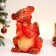 Piggy bank "Dragon Ushastik" 26x20cm, red with gold