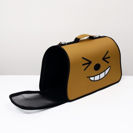 Bag - Animal carrying "Smile", brown, size L, 53 x 21 x 29 cm, brown-1