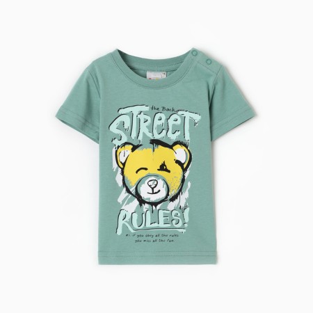 T -shirt for a boy, color sage, height 92 cm