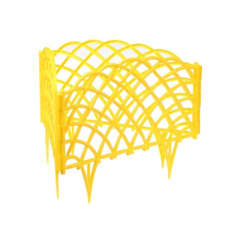 Decorative fence, 34 × 270 cm, 6 sections, plastic, yellow, “diadem”-7