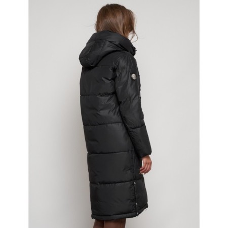 Coat insulated winter female, size 46, black color-8