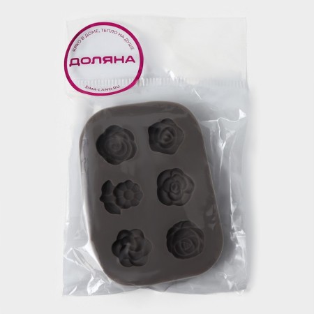 Mold Dolyana "Rose", silicone, 6.5 × 4.5 × 0.9 cm, color gray color-4