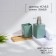 Savanna Square bathroom accessories set, 3 items (soap dispenser, glass, stand), green color