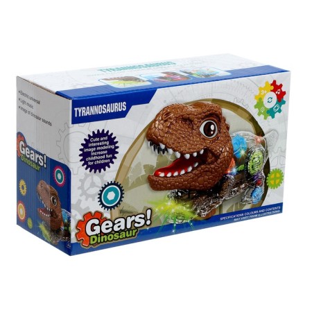 Dinosaur "Tyrannosavr", works on batteries, light, green color-5