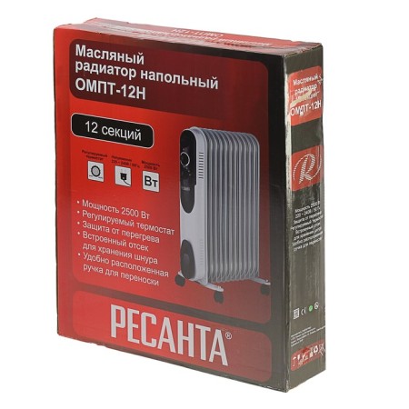 Resanta heater OMPT-12N, Maslyany, 2500 W, 12 sections, 25 m², white-4