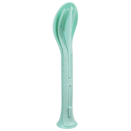 Set of cutting devices Maclay: spoon, fork, knife, plastic, green color-3