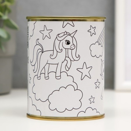 Pigging bank Metal Metal Coloring "Unicorns"-2