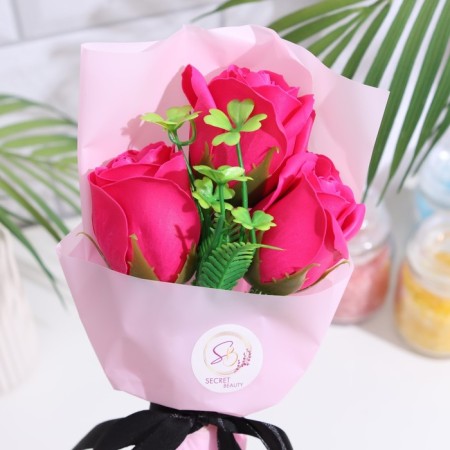 Bouquet of soap roses, fuchsia color-4