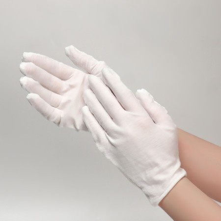 Cotton gloves, size S, steam, packing 12 pcs, white color-2