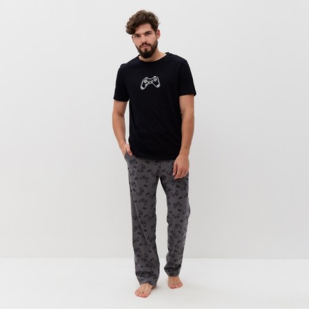 Pajama men's kaftan "game" size 50, black