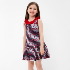 Dress for girls, strip color/anchor, height 98