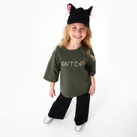Baby cap for a girl "cat" with ears, black color, rr 52-54, 5-7 years old-9