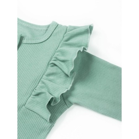 Children's overalls with ruffles fashion, height 56 ​​cm, green color-6