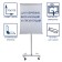 Flipchart mobile magnetic marker 70x100 cm, Calligrata Standard, in aluminum profile, on rollers