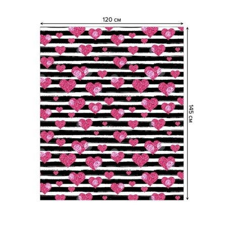 The tablecloth “hearts and strips”, rectangular, oxford, size 120x145 cm-1