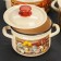 Set of pan "rural motive", 3 subjects: 2 l, 3 l, 5 l, enameled covers, induction