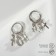 Earrings Metal "keychain" Cross, color silver