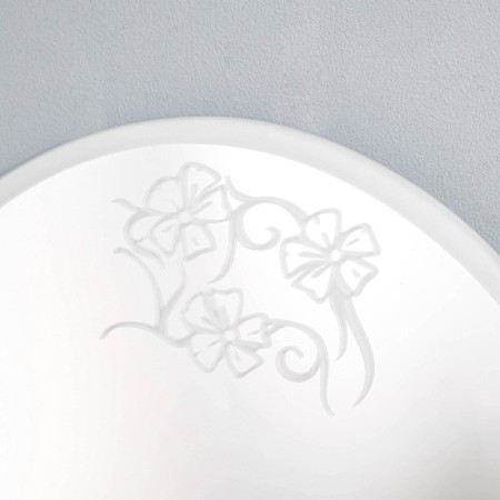 Mirror, wall, with sandblasting graphics, flowers 70 × 50 cm-1