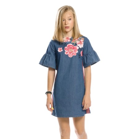 Dress for girls, height 122 cm, blue color