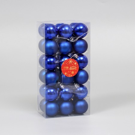 Set of balls plastic D-4 cm, 36 pcs "plain" blue-1