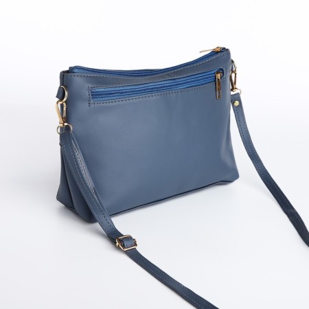 Bag Cross-Bodi with a zipper, blue color-1