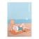 Notebook A6+, 64 sheets in the cage "On the beach", integral cover, matte lamination, block 65g/m2