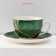 Service Porcelain Tea shade "Malachite box", 12 items: 6 cups 250 ml, 6 saucer d = 15 cm, green color