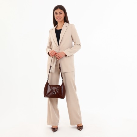 Women's bag with lightning, brown color-8