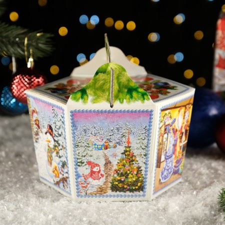 Gift box "New Year's History", 19.5 x 16.7 x 19.7 cm-3