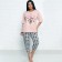 Women's home set (T -shirt/Bridges), pink color, size 52