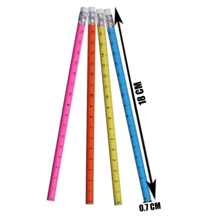 Black pencil with the eraser "ruler", hardness of HB, round body, mix-3