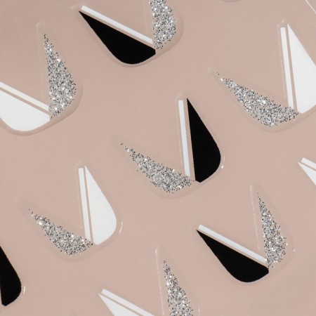 Nail stickers "French", white/silver/black color-1