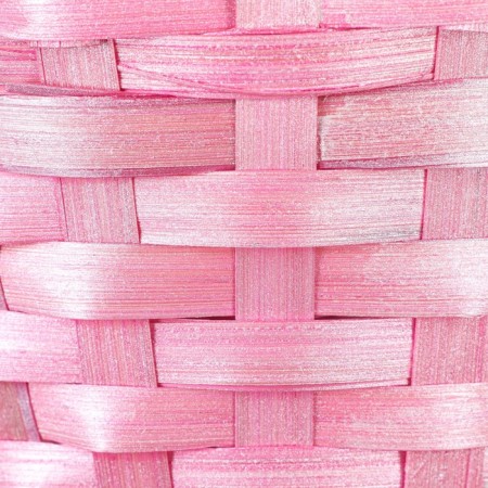 Wicker basket, bamboo, pink, 19x19x32 cm-4