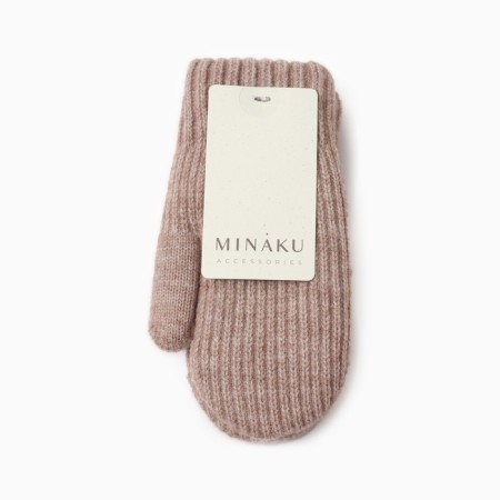 Baby mittens minku, brown color, 19 cm-3