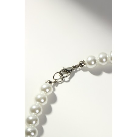Pearl beads "Bride" ball No. 8, white color, l = 40 cm-3
