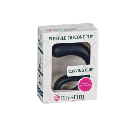 Mystim Curving Curving Electrostimulator, silicone, black color, 13 cm-2
