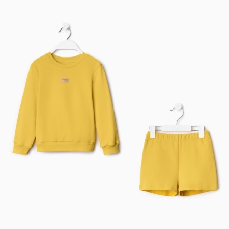 Kidsa (sweatshirt, shorts) minku, yellow color, height 122 cm