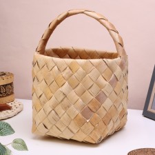 Alyonka basket, wicker, medium, 22x22x19/28 cm, birch bark