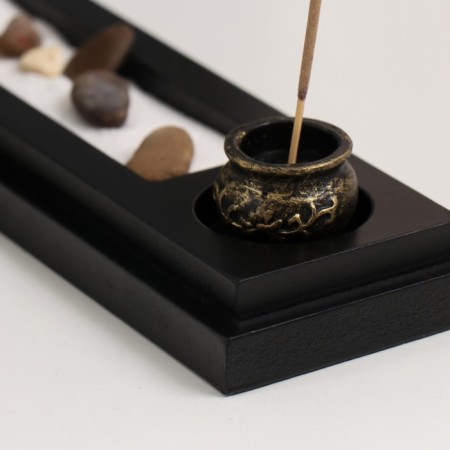 Buddha's head stand under incense sand+aroma -fingernail+stones 29x7x11.5 cm-2
