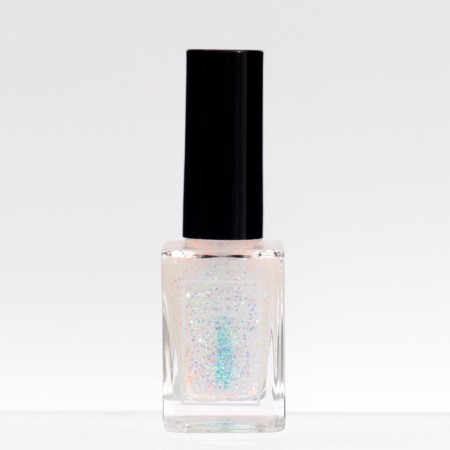 Nail polish jeanmishel, tone 409, sparkles silver light green, small, 12 ml