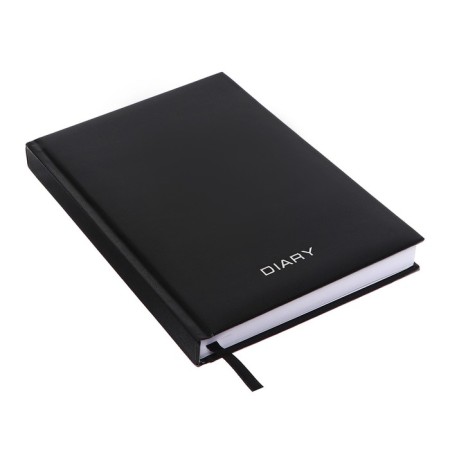 Leduced Diary A5, 160 sheets, Attomex. Orion, solid boumvinyl cover with foam, liesse, block 70 g/m2, black