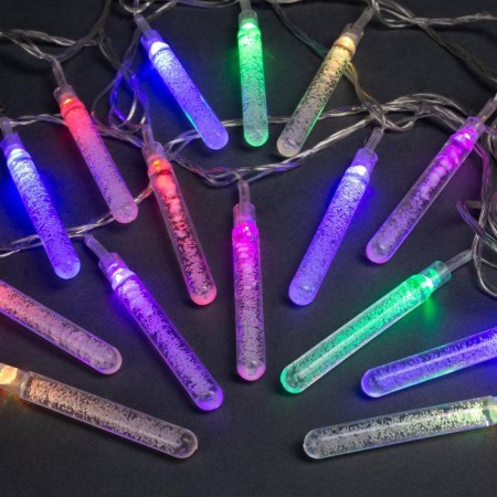 Garland “thread” 5 m with nozzles “icicles with bubbles”, ip20, transparent thread, 20 LED, glow of multi (RG/RB), flashing, 220 V
