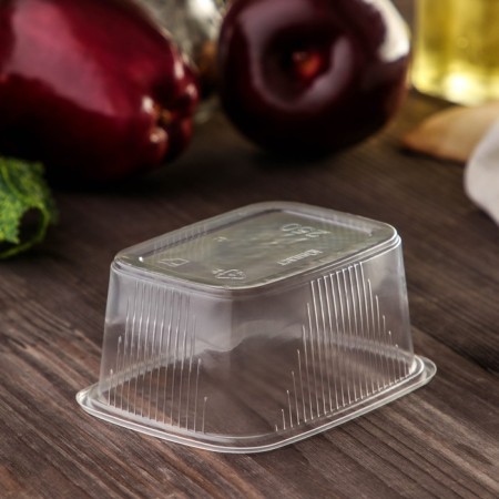 A disposable plastic container with a lid, 10 pcs, 250 ml, 10.8 × 8.2 × 4.6 cm, the color is transparent-2