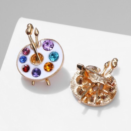 Brooch "Palette" with brushes, color mix in gold (indivisible packing 12 pcs., Price per pcs.)-2