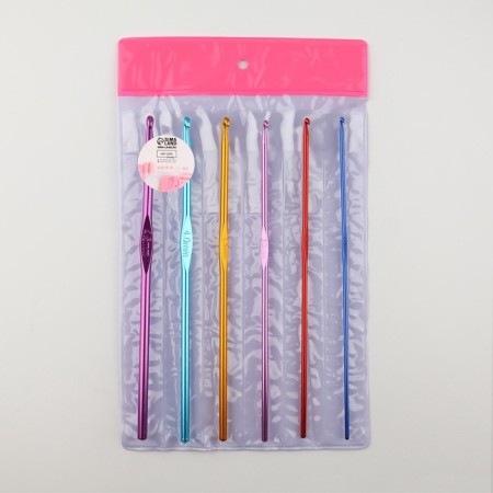 A set of hooks for knitting, d = 2-4.5 mm, 14.5 cm, 6 pcs, color colorful color-4
