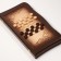 Wooden backgammon large, with “sea” checkers, 55 x 55 cm