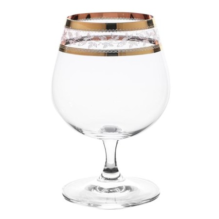 Set of glasses for brandy Sylvia, Panto Gold decor, 400 ml x 6 pcs.