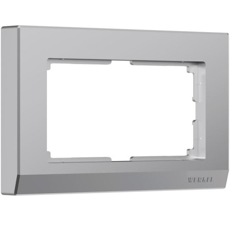 Frame for a double outlet WL04-FRAME-01-DBL, silver color-1