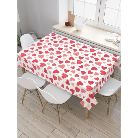 Groundpress on the table "hearts", rectangular, oxford, size 120x145 cm