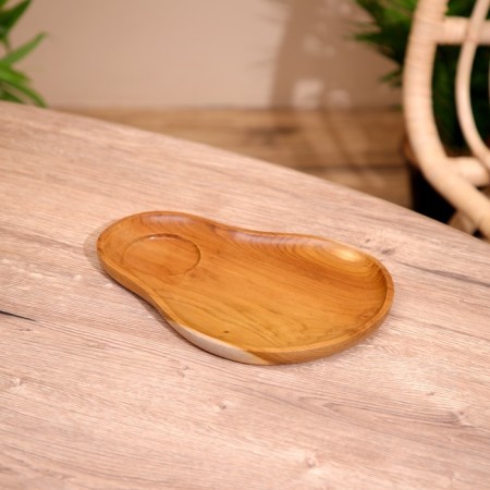 A dish for the supply of snacks and sauce, tick tree 18x1.5x25 cm